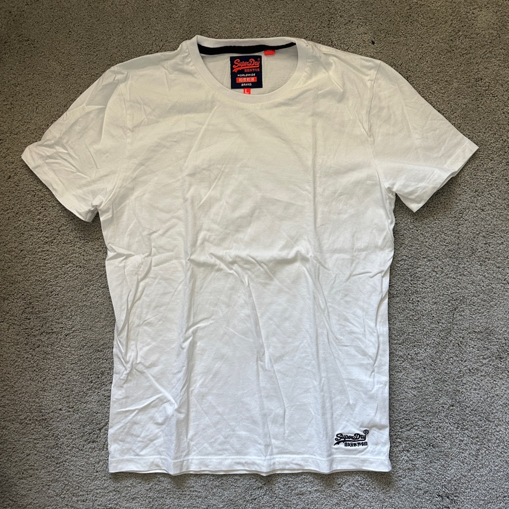 Superdry White Short Sleeve Tee Classic Cotton
